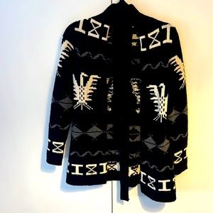 Wool, cashmere blend belted sweater